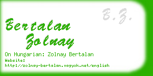 bertalan zolnay business card